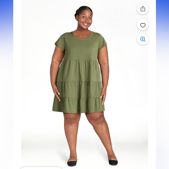 Time & Tru Tiered Mini Dress 3XL 24W NWT - Picture 1 of 9